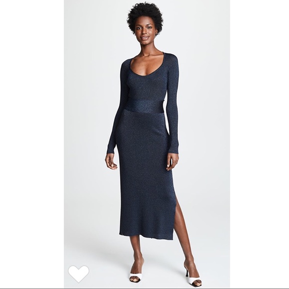 NWT Phillip Lim metallic ribbed midi dress - Picture 1 of 10